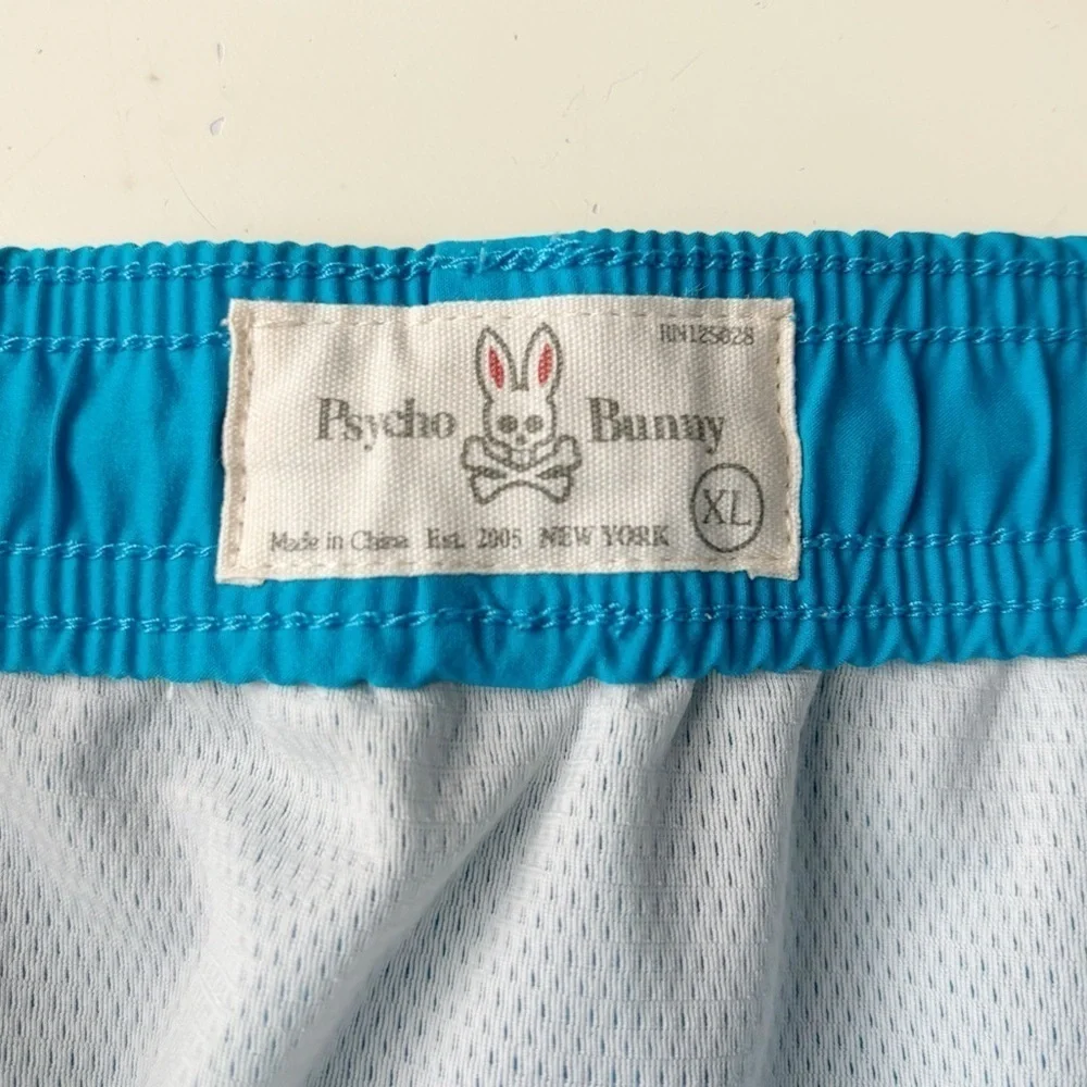 Psycho Bunny Men’s 7” Bickling Swim Trunks Size XL Blue Lined